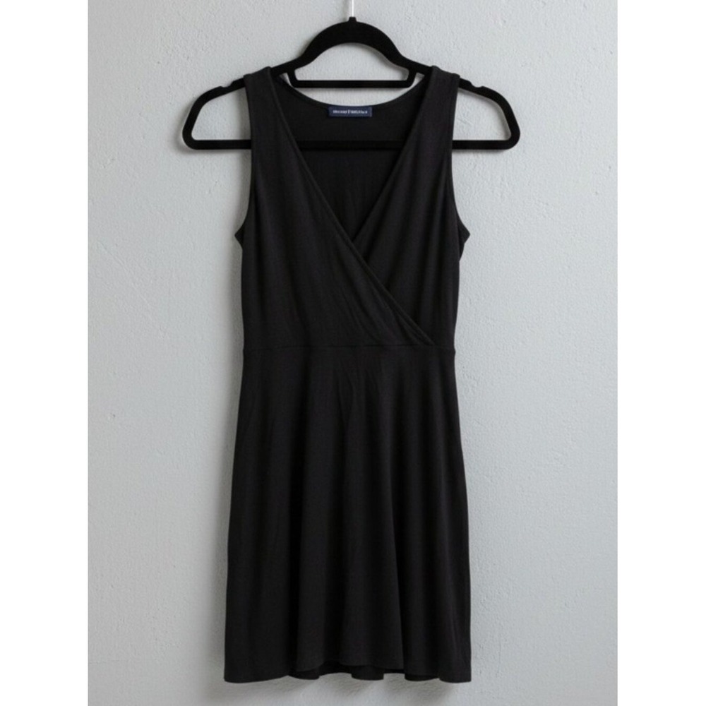 Brandy Melville Black Stretch Babydoll Mini Dress S Fitted Bust Coquette Y2K